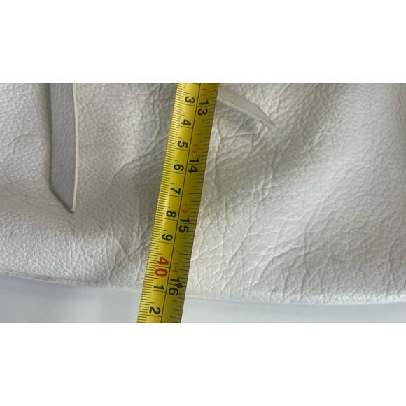 Foley + Corinna Bag Women’s White Mid City Tote Buttery Leather Zipper Satchel - Picture 10 of 15